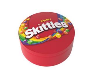 Skittles Tin 195g (Žvýkací bonbóny v křupavé cukrové krustě s ovocnými příchutěmi)
