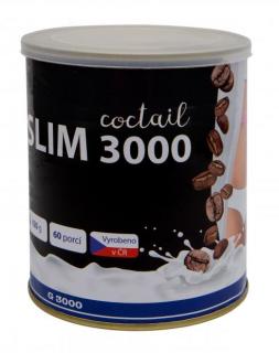 Slim 3000 Coctail Káva 420g (Osvěžující instantní nápoj se syrovátkovými proteiny, obsahem rozpustných vláknin, vitaminů, bakteriemi mléčného kvašení, karnitinem, biologicky vázaným chromem, hydrolyzovaným kolagenem a sójovým lecitinem. )