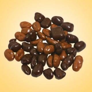 Směs Neapol ( Milan) 500g (Směs kávových hrudek (24%) v hořké čokoládě (9%), arašídů (17%) v mléčné čokoládě (10%), rozinek (14%) v hořké čokoládě (7%) a pomerančové kůry (12%) v hořké čokoládě (7%).)