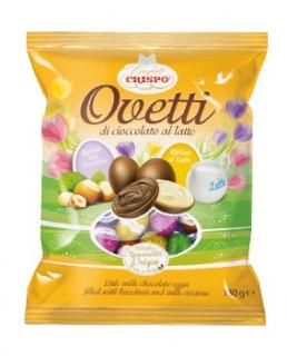 Socado Ovetti 110g - DMT 23.12.2024 (Mléčná čokoláda s náplní lískových oříšků 50%.)