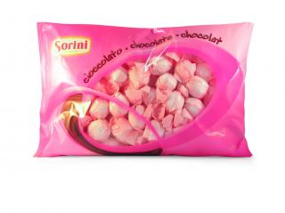 Sorini maxi rosa 1kg (čokoládové pralinky v mléčné čokoládě plněné lískooříškovým krémem(49%) a cereálními křupinkami.)