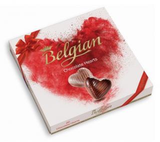 The Belgian Hearts 200g (Pralinky z belgické mléčné, bílé a hořké čokolády s náplní ( 43%))