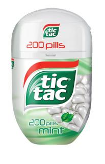 Tic Tac Mint T200 (Dražé s mátovou příchutí.)