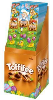 Toffifee - veselé velikonoce 375g - DMT 01.10.2023 (Celá jádra lískových ořechů (10%) v karamelu (14%) s lískoořechovým krémem (37%) a čokoládou (12%).)