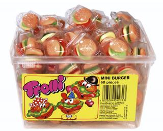 Trolli Mini Burger 10g x 10ks  (Měkký nadýchaný želatinový bonbon)