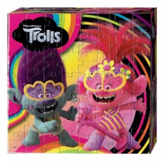 Trolls Puzzles+Pralines  120g - DMT 1/2023 (Směs pralinek z mléčné čokolády s náplní (50%) )
