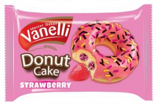Vanelli Donut 40g - jahoda (MINIDEZERT S JAHODOVOU NÁPLNÍ V POLEVĚ)
