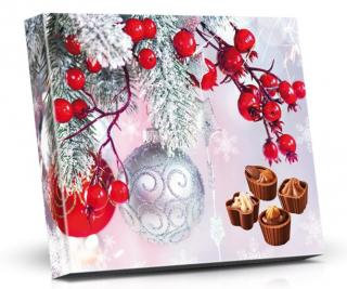 Vánoce (baňky) - plněné čokoládové pohárky 110g - DMT 21.07.2024 (Lahodné plněné čokoládové pohárky z hořké a mléčné čokolády.)
