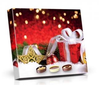 Vánoce (červený dárek) - Plněné čokoládové lodičky s ořechy 125g - DMT 15.08.2023 (Lahodné čokoládové lodičky s lískooříškovým, kešu a mléčným krémem.)