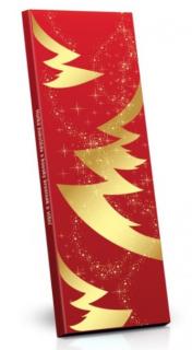 Vánoční hořká čokoláda s kousky brusinek a višní 225g (červená)  - DMT 31.08.2022 (Hořká čokoláda s kousky brusinek a višní s vánočním designem.)