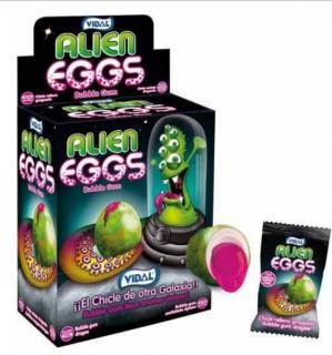 Vidal Alien eggs 5g x 10ks (žvýkačka s ovocnou náplní)