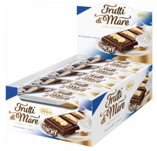 Vobro Frutti di Mare Milk 38g - DMT 6/2023 (Tyčinka z mléčné čokolády 52% a bílé čokolády 9% plněná krémem s mléčnou příchutí (37,5%) s křupinkami.)