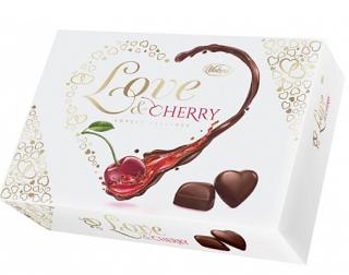 Vobro Love  Cherry 290g - DMT 6/2023 (Čokoládové bonbóny (56%) s višňovo-alkoholovou náplní (10%))
