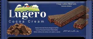 Wafers Lugero cacao cream 50g (plněná oplatka s příchutí kakaa)