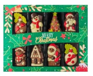 Weibler Choc Merry Christmas 80g - DMT 15.06.2024 (dárkový set z mléčné čokolády - minimální podíl kakaové sušiny 36%, dekorované.)