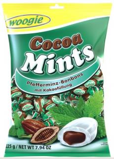 Woogie Cocoa Mint 225g ( Mátové bonbóny s kakaovou náplní 20%)