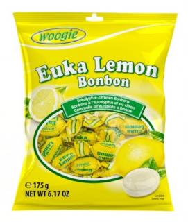 Woogie Euka Lemon bonbóny s eukalyptem a citrónem 175g (Tvrdé karamely s příchutí eukalyptu a citronu.)
