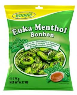 Woogie Euka Menthol bonbóny s eukalyptem a mentholem 175g (Tvrdé karamely s příchutí eukalyptu a mentolu.)