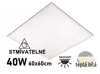 LED panel STMÍVATELNÝ 40W BACKLIGHT TEPLÁ BÍLÁ 60x60cm BLP6060