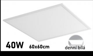 LED panel ZEUS-DANTE 40W BÍLÝ 60X60 DENNÍ BÍLÁ led-gpl44-40/bi/eu