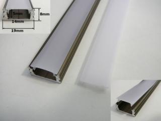 LED profil N6B - Bronzový MaxLumen.cz varianta profilu: profil + mléčný difuzor 1m