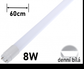 LED TRUBICE T8-N60 60cm 8W DENNÍ bílá led zářivka