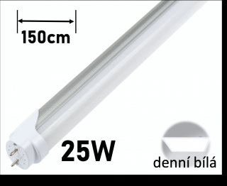 LED trubice T8-TP150/140lm 25W 150cm opálový kryt DENNÍ BÍLÁ