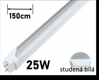 LED trubice T8-TP150/140lm 25W 150cm opálový kryt STUDENÁ BÍLÁ