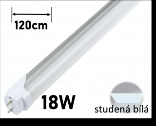 LED zářivka 120cm 18w T8-TP120/140lm opálový kryt STUDENÁ BÍLÁ