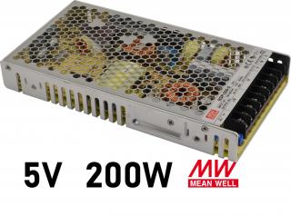 Napájecí zdroj 5V 200W 40A MEAN WELL RSP-200-5 AC/DC