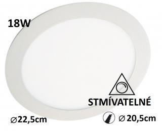 stmívatelný LED panel LN18 kulatý 225mm vestavný | Maxlumen.cz Barva světla: studená bílá
