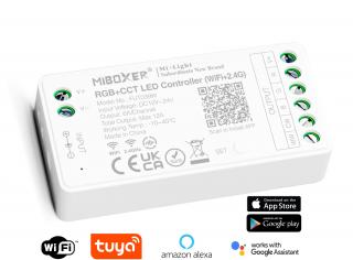 WiFi chytrý přijímač pro RGB+CCT LED pásky TUYA 12A 12V 24V FUT039W