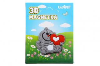 3D magnet šedá kočka
