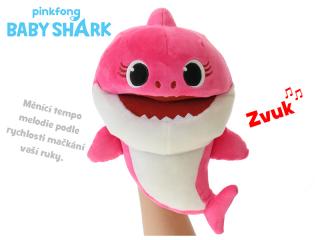 Baby Shark plyšový maňásek růžový na baterie se zvukem