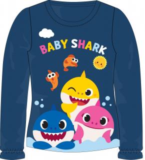 Dívčí tričko BABY SHARK dlouhý rukáv modré Barva: Modrá, Velikost: 104