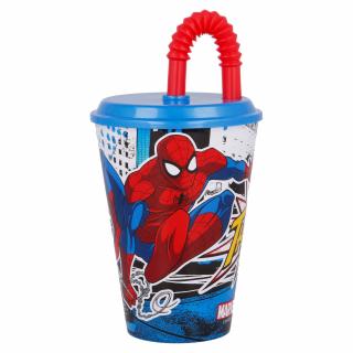 Kelímek s brčkem 430 ml -  Streets , Spiderman