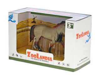 kůň 12-15cm 4druhy v krabičce Zoolandia Barvy: šedá
