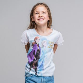 Ledové království Anna a Elza Frozen tričko s volánky Velikost: 104