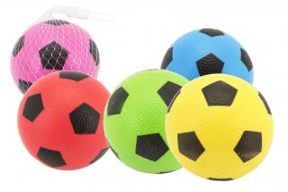 Míček fotbal guma 12cm mix barev v síťce Barvy: bílá