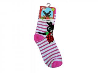 Ponožky Zajíček Bing růžové pruhované Barva: Růžová, Velikost: 27-30