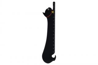 Pravítko dřevěné 15 cm - Kočka Barvy: černá