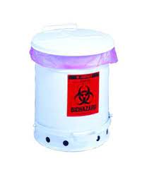 Koš na biologicky nebezpečný odpad nožní zavírání 38L bílý JCN05930WH Justrite (Biohazard Waste Cans JCN05930WH Justrite White)