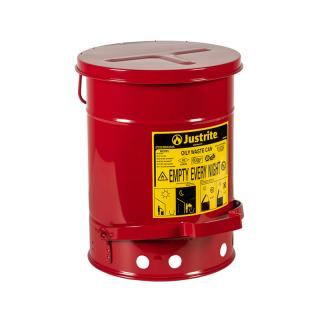 Koš na olejový odpad s podložkou SoundGardTM 0908 červený 34L JCN09308RD (SoundGard™ Oily Waste Cans 0908 Justrite Red)