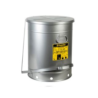 Koš na olejový odpad s podložkou SoundGardTM 0908 stříbrný 34L JCN09304SI (SoundGard™ Oily Waste Cans 0908 Justrite Silver)