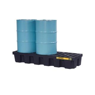 Záchytná paleta EcoPolyBlend 2800 pro 2 sudy v řadě 250 l. - JEN28623BL černá (EcoPolyBlend™ Spill Control Pallets 2800 Justrite Without Drain)