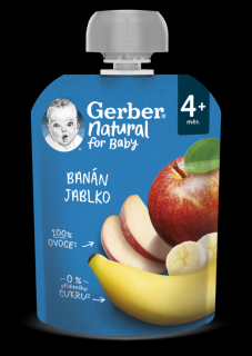 GERBER Natural kapsička banán a jablko 90g