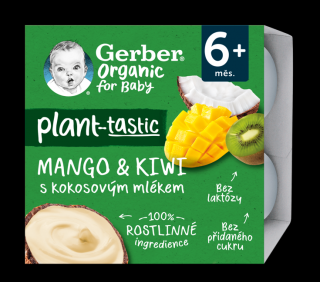 GERBER Organic 100% Dezert rostlinný mango a kiwi s kokosovým mlékem 90 g​