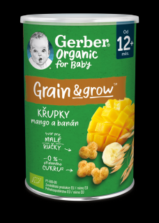 GERBER Organic křupky s mangem a banánem 35 g