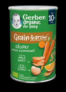 Gerber Organic křupky s mrkví a pomerančem 5x35 g