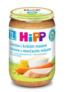 HiPP BIO Zelenina s krůtím masem 220g